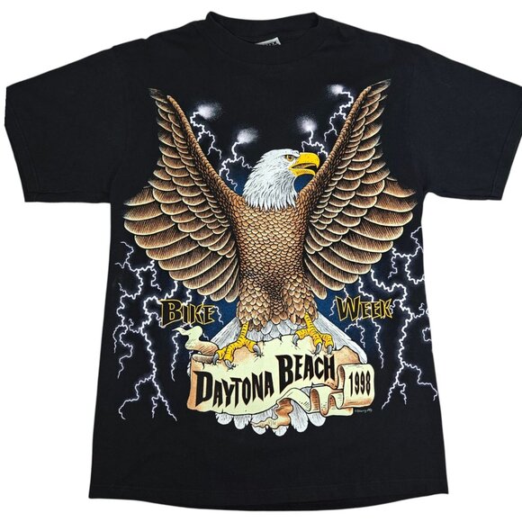 Tultex Other - Vintage 1998 Daytona Beach Bike Week Tultex Graphic T-Shirt L Double Sided Eagle